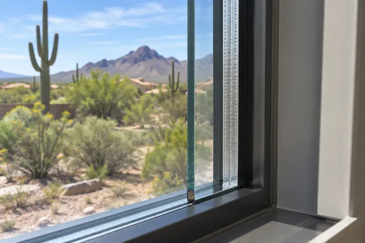 Edge of a dual-pane window showing the two panes and spacer