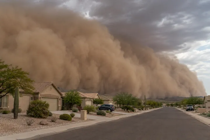 Dust storm rolling toward Phoenix homes