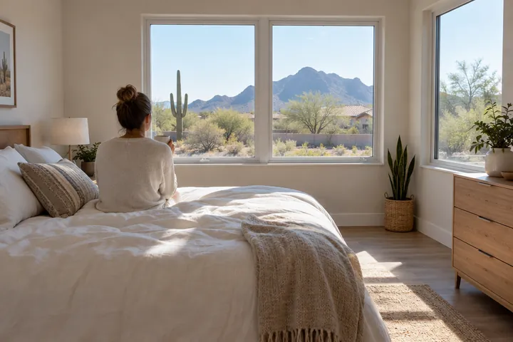 Quiet bedroom with new dual-pane windows