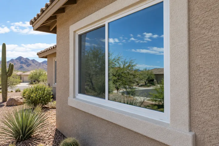 Finished new window with fresh trim and caulk