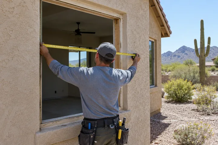 Measuring a window opening on a Phoenix home